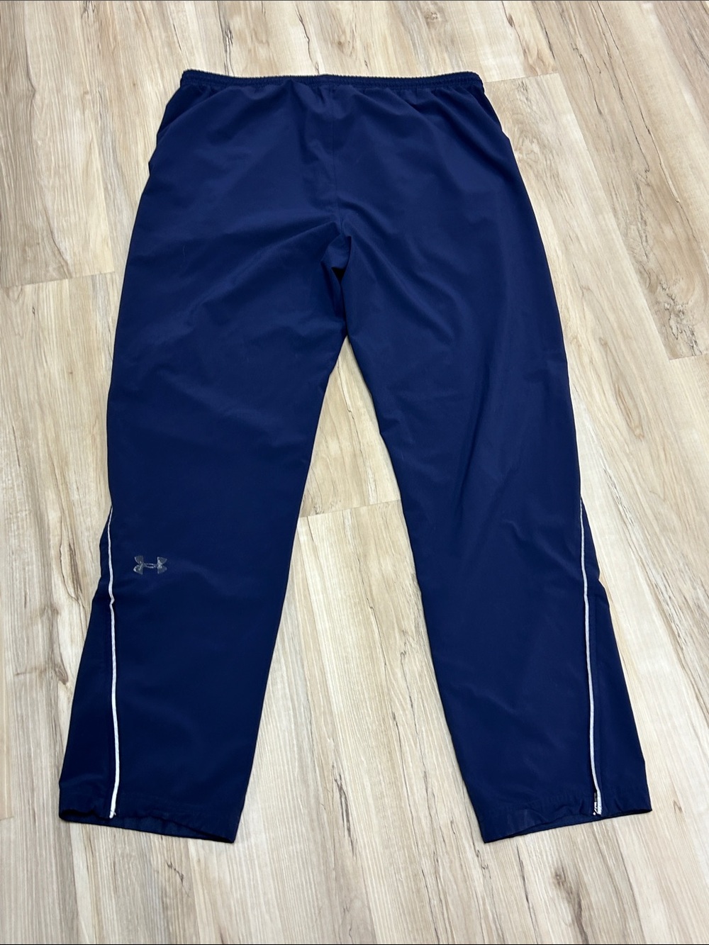 Under Armour Men's Navy Athletic Track Pants with White Piping image 4